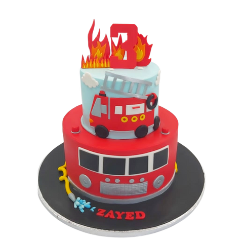 Firetruck Themed Cake
