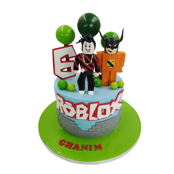 Green & Blue Roblox Cake