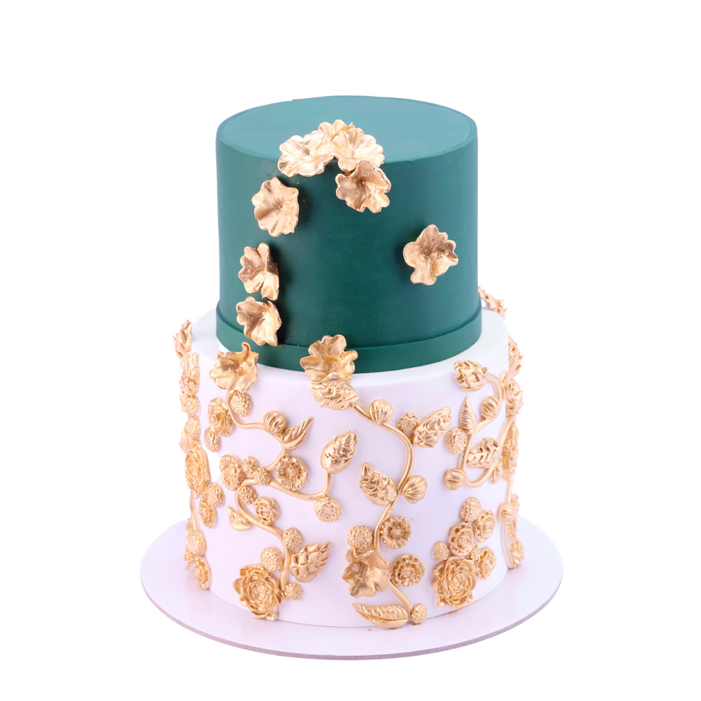 Sage & Gold Celebration Cake – Sweet Passion Cakery