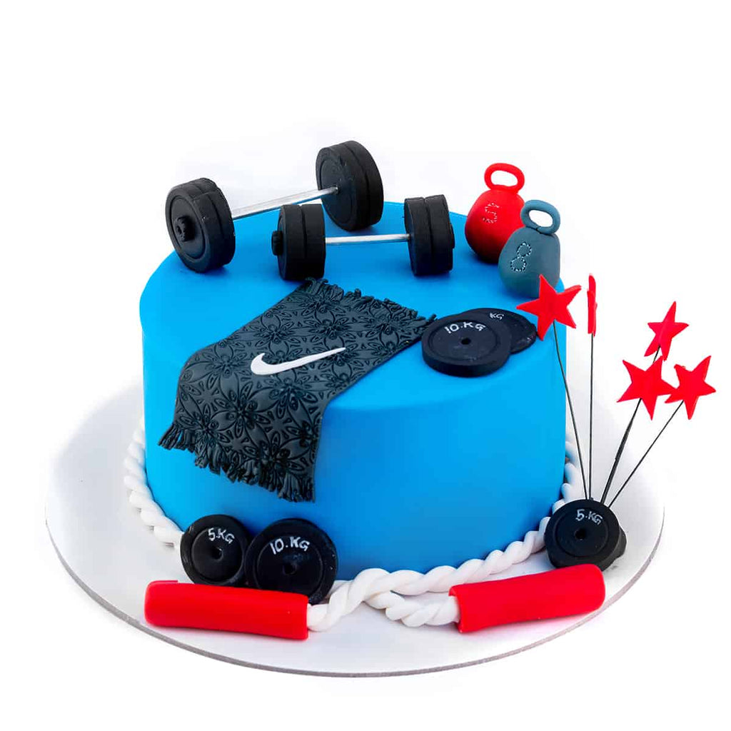 Gym themed cake - Decorated Cake by Karen Geraghty - CakesDecor