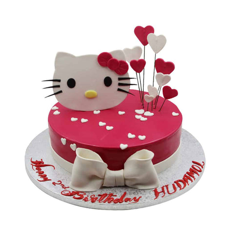 Hellokitty + Hearts Cake