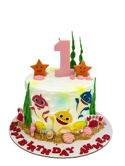 Baby Shark White Cake