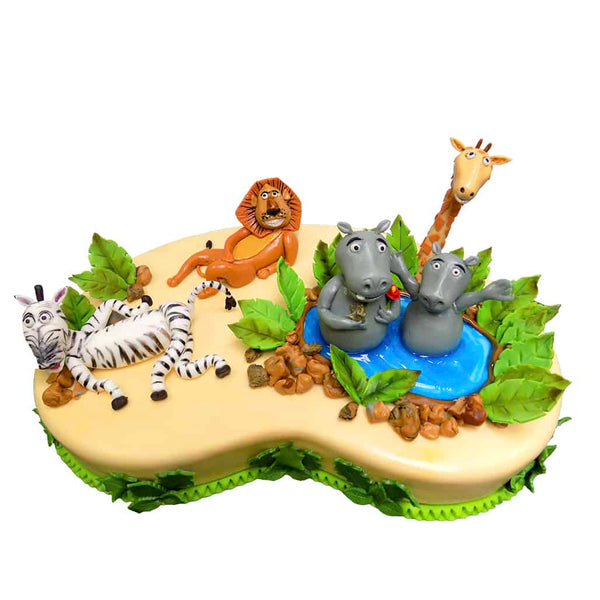 Madagascar Zoo Cake