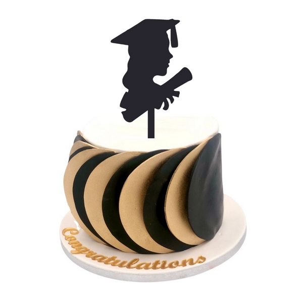 Origami Black & Gold Graduation Cake