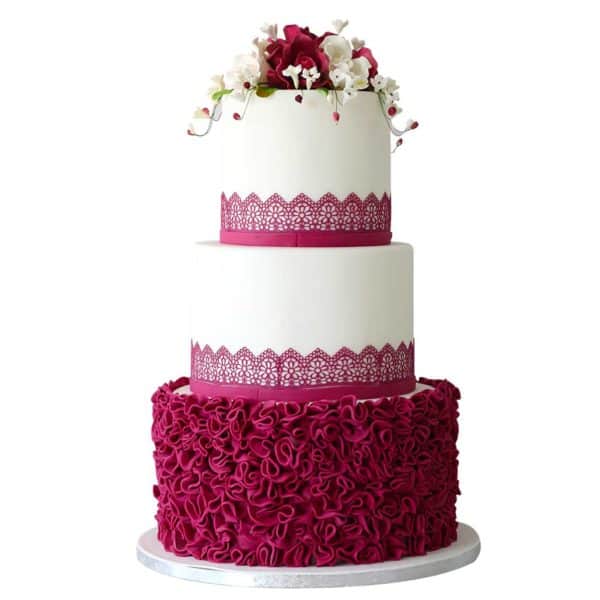 Elegant Magenta Wedding Cake