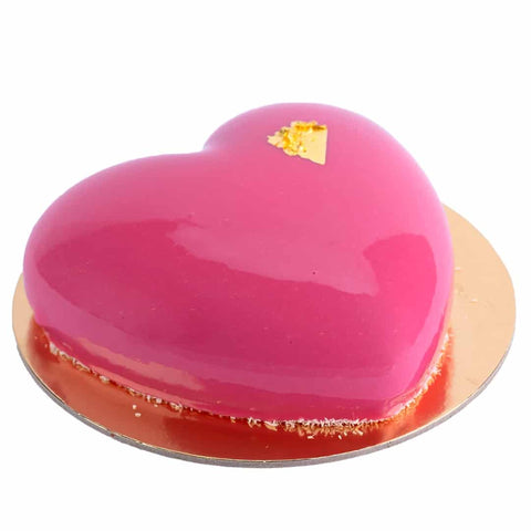 Pink Heart Mousse Cake