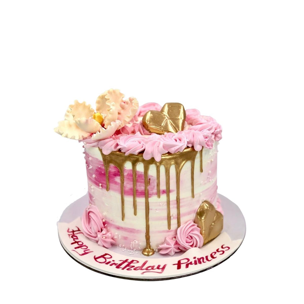 Pink Roses Designer Chocolate Cake - The Kek Cafe Culinary Academy