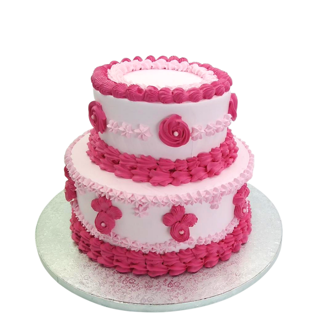 Birthday cake colorful pink celebration dessert Vector Image
