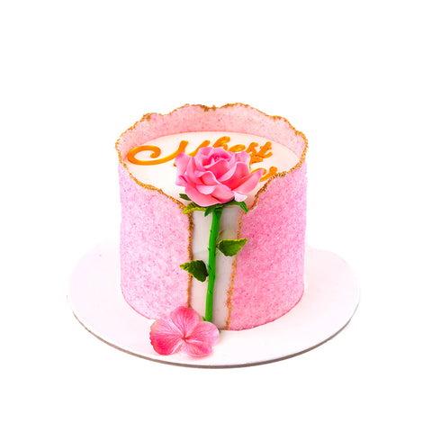 Pink Rose Crystal Cake