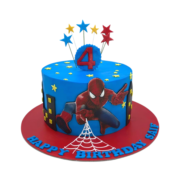 Spiderman in Action Cake