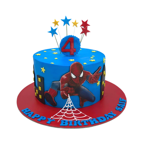Spiderman in Action Cake