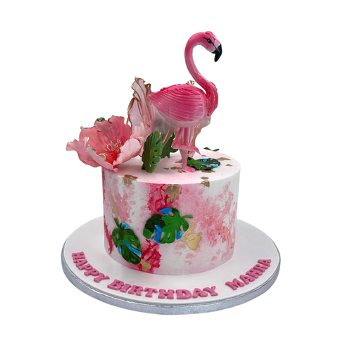 Tall Flamingo Painter Cake