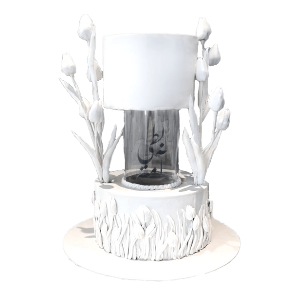 Tulip Embossed Wedding Cake