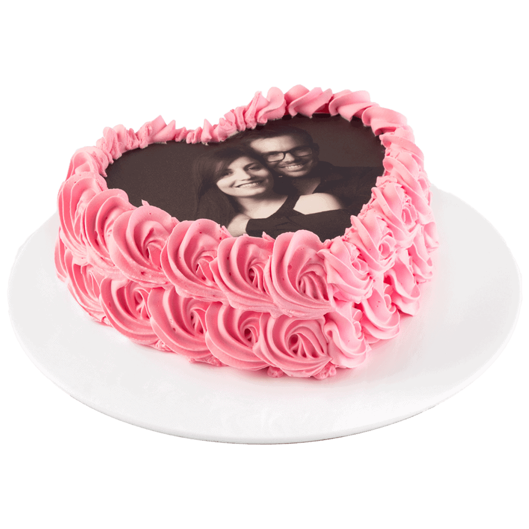 Heart Swirl Photo Cake