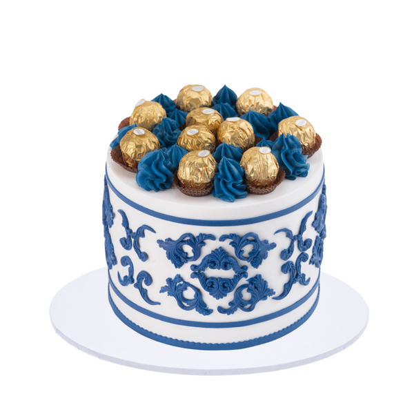 Elegant Blue Ferrero Cake | Father's Day Cake