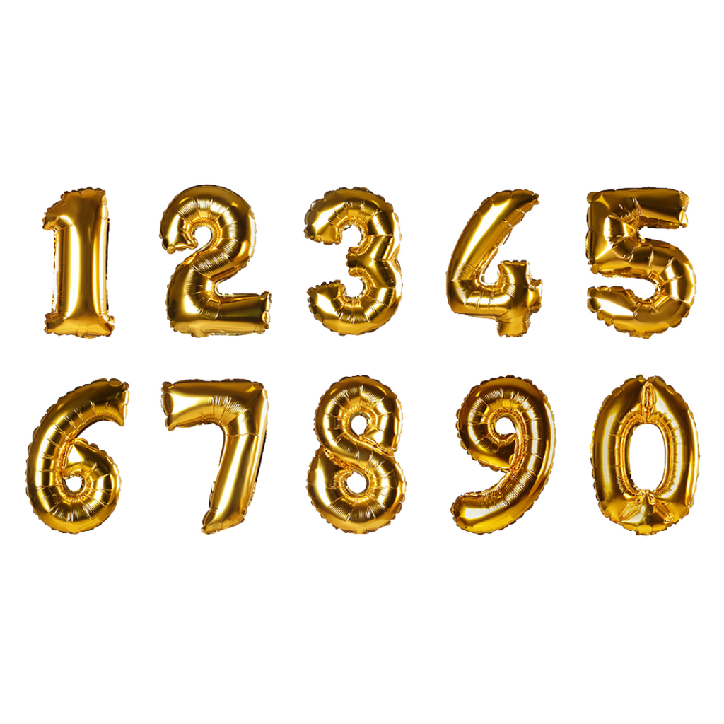 Gold Number Foil Balloon Mister Baker