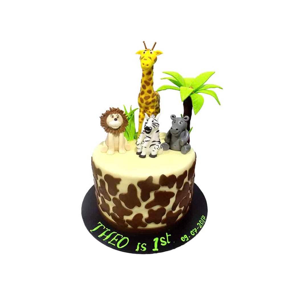 Photo of a zoo animal round birthday cake - Patty's Cakes and Desserts