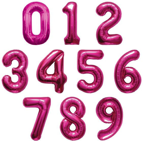 Pink Number Foil Balloon