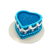 Blue Heart Vintage Cake