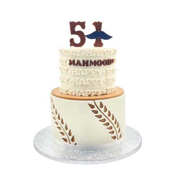 Moustache Birthday Tier Cake