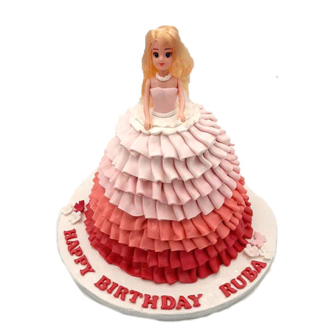 Barbie Doll Frills Cake