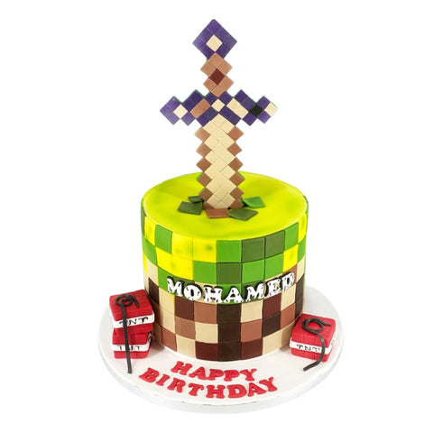 Minecraft Bronze Sword Cake