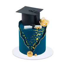 Blue & Gold Graduation Cake