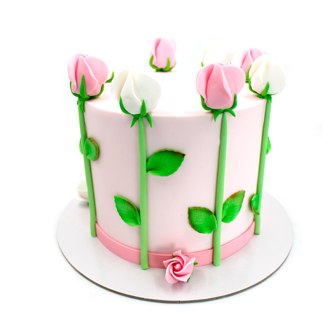 Pink and White Roses Cake